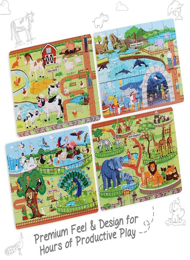 FIRSTCRY INTELLISKILLS Intelliskills Premium 4-in-1 Jigsaw Puzzle for Kids, 140 Pcs Puzzle Set, Fun Learning &Educational Toy for Enhancing Concentration, Puzzle for Kids 3+ Years, Best Birthday Gift (Animal Kingdom) - Image 3